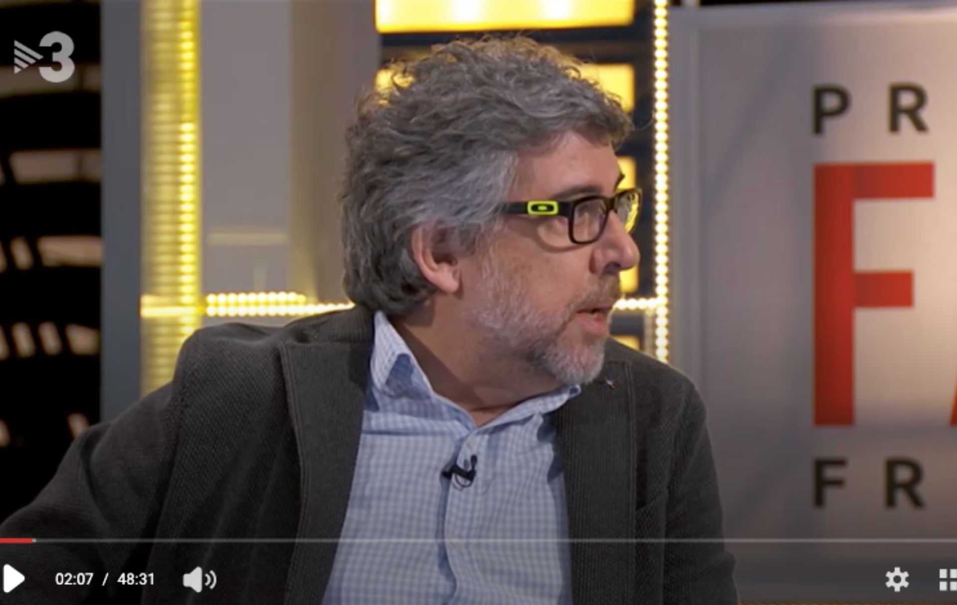 Jordi Pina, entrevistado en el programa de máxima audiencia FAQS de TV3